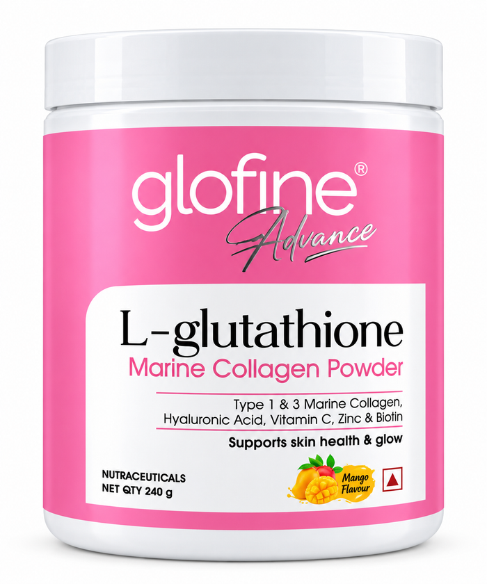 Glofine Advance L-Glutathione Marine Collagen Powder – Mango, 240 g